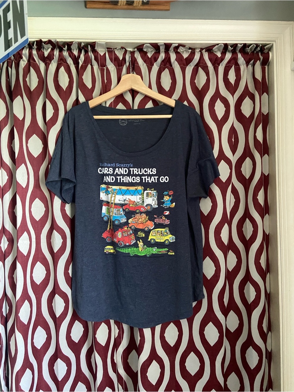 Out of Print Richard Scarry Women's Cut Navy Graphic Tee 2X